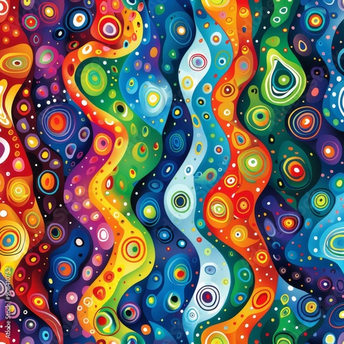 Abstract Psychedelic Pattern with Vibrant Colors