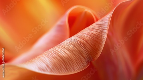 A close-up of an orange flower petal with fine details.