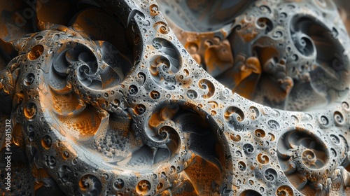 Fractal stone designs with repeating mathematical patterns