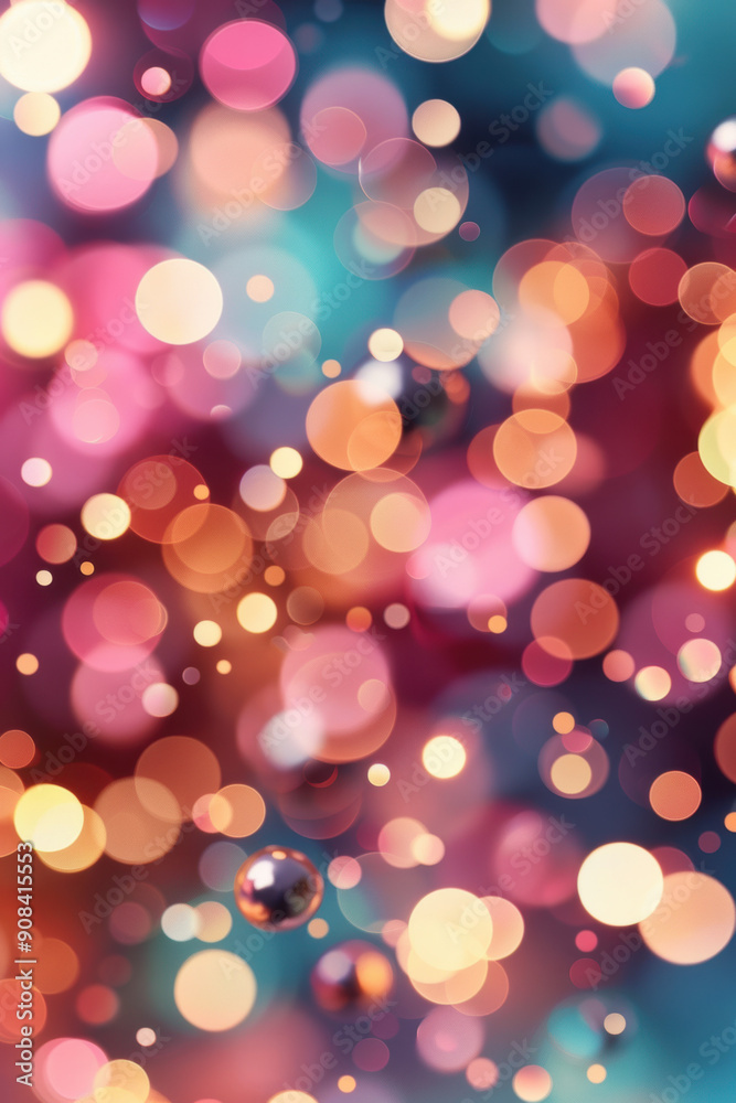 Fototapeta premium Vibrant abstract background with colorful bokeh light effects, perfect for festive occasions, celebrations, or creative design projects.