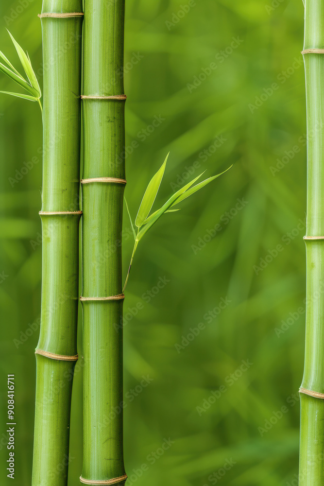 Close-up of vibrant green bamboo stalks with fresh leaves, showcasing the natural beauty and serenity of these resilient plants. Close-up of vibrant green bamboo stalks with fresh leaves, showcasing the natural beauty and serenity of these resilient plants.