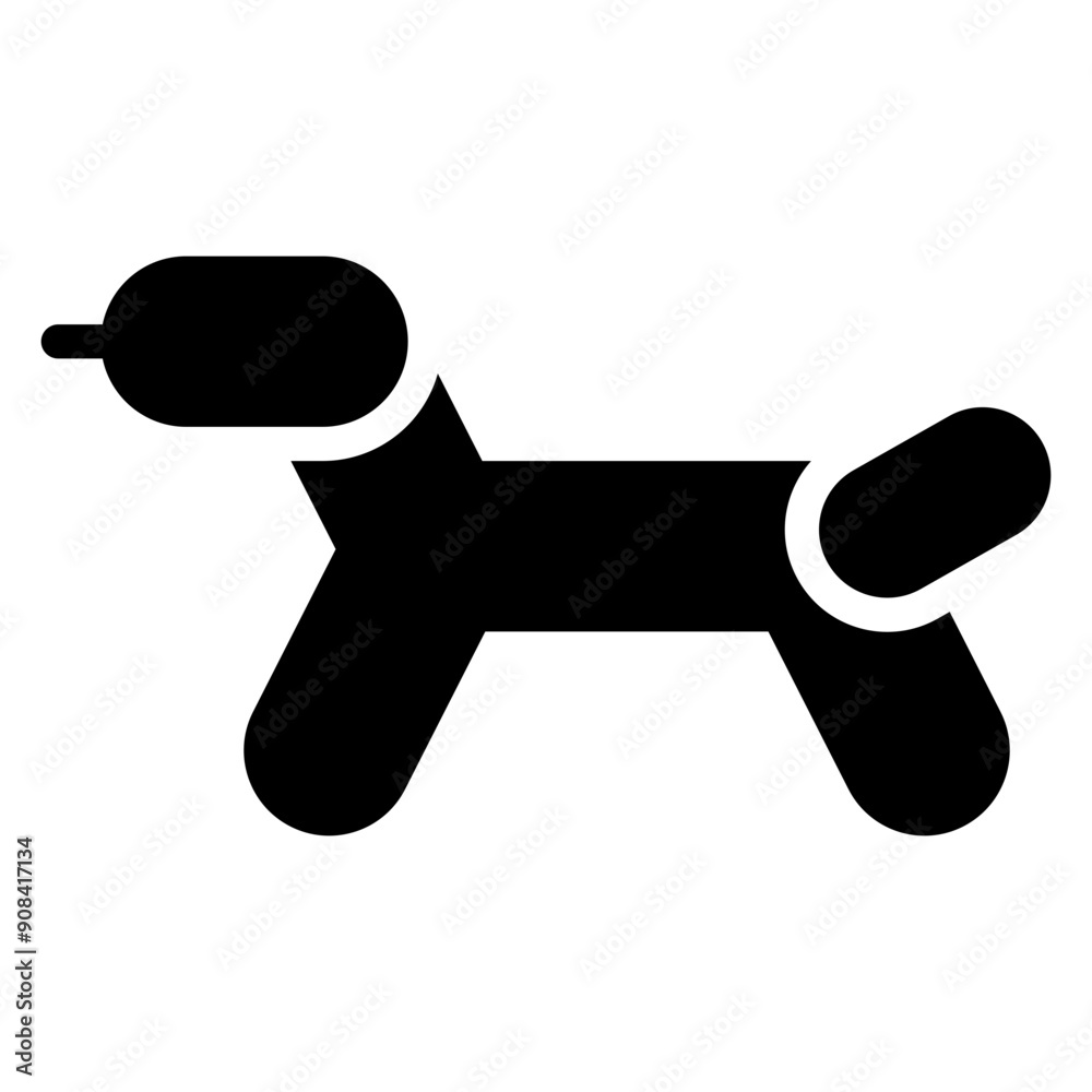 Ballon Dog Icon in Solid Style