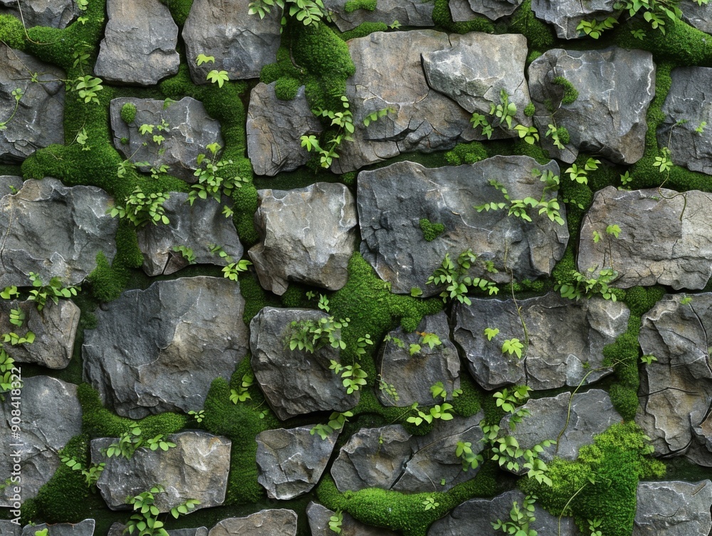 Mosscovered stone texture with green organic overgrowth Mosscovered stone texture with green organic overgrowth