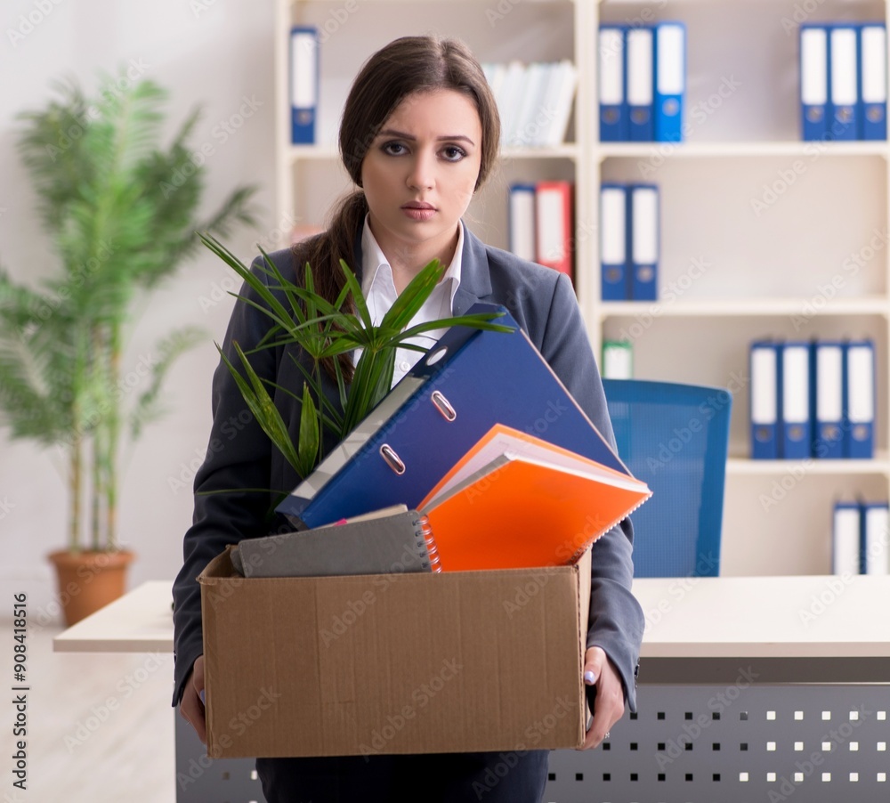 Dismissal and firing concept with woman employee