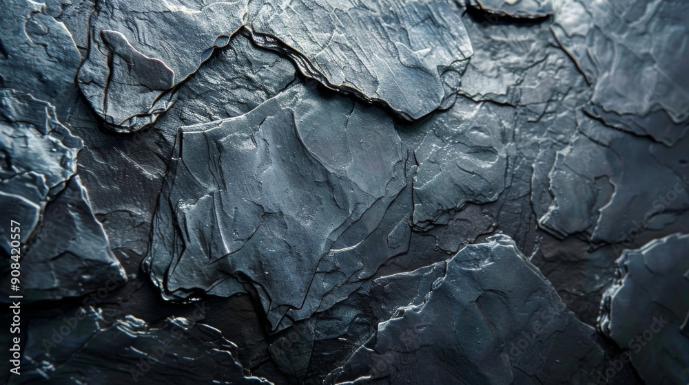 Polished slate stone texture with dark, shiny surfaces Polished slate stone texture with dark, shiny surfaces