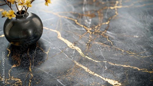 Stone with embedded gold veins for luxury and value