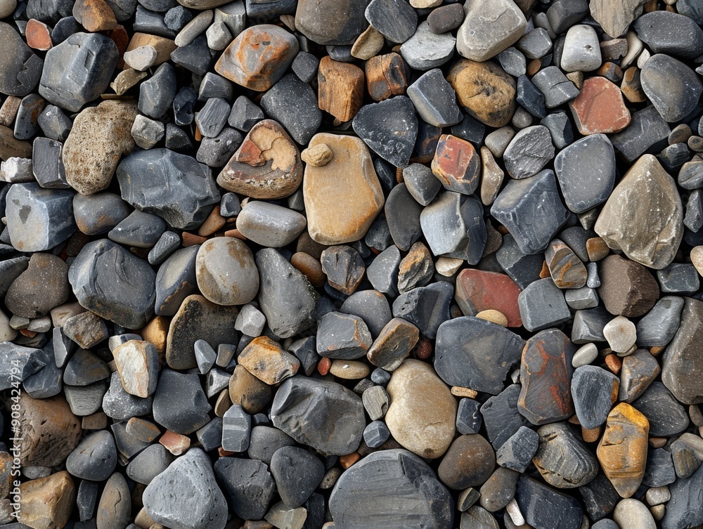 Varied gravel texture with mixed stones and irregularities Varied gravel texture with mixed stones and irregularities