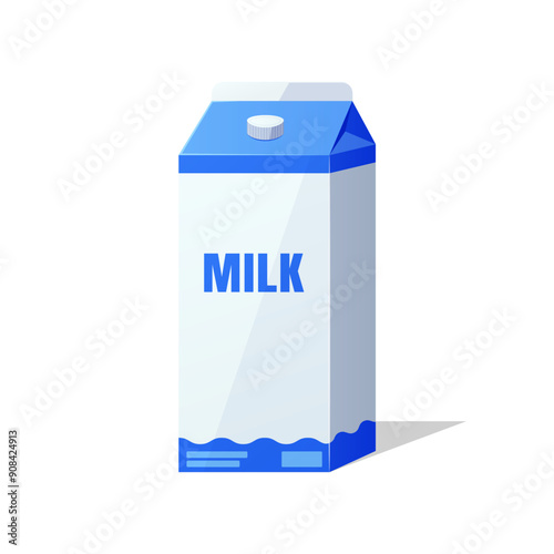 Milk boxes vector isolated on white background.