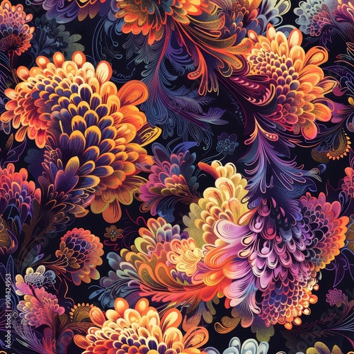 Floral Pattern With Vibrant Colors
