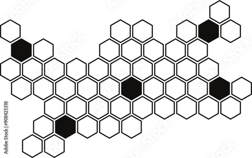 abstract creative black honeycomb pattern can be used background.