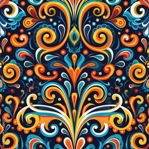 Vibrant Swirls and Floral Patterns