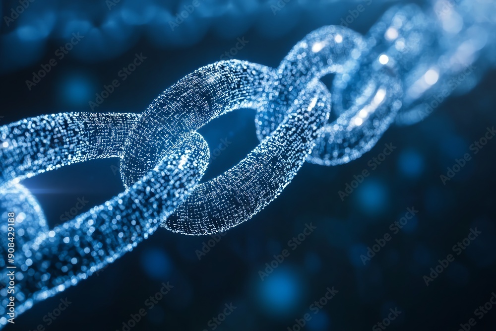 Abstract digital chain link. Abstract digital chain link.