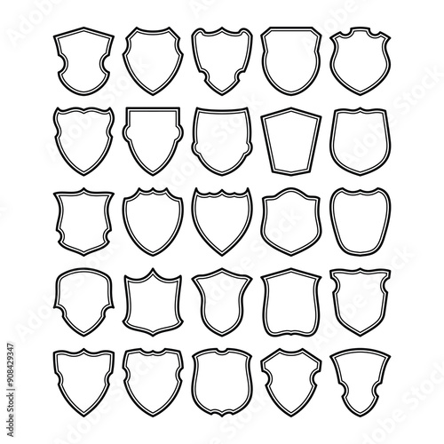  Set of shield vector