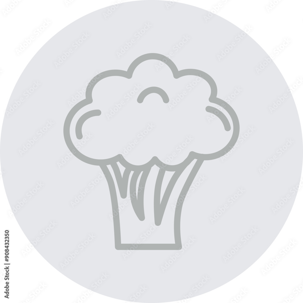Broccoli Vector Line Grey Circle Grey Broccoli Vector Line Grey Circle Grey