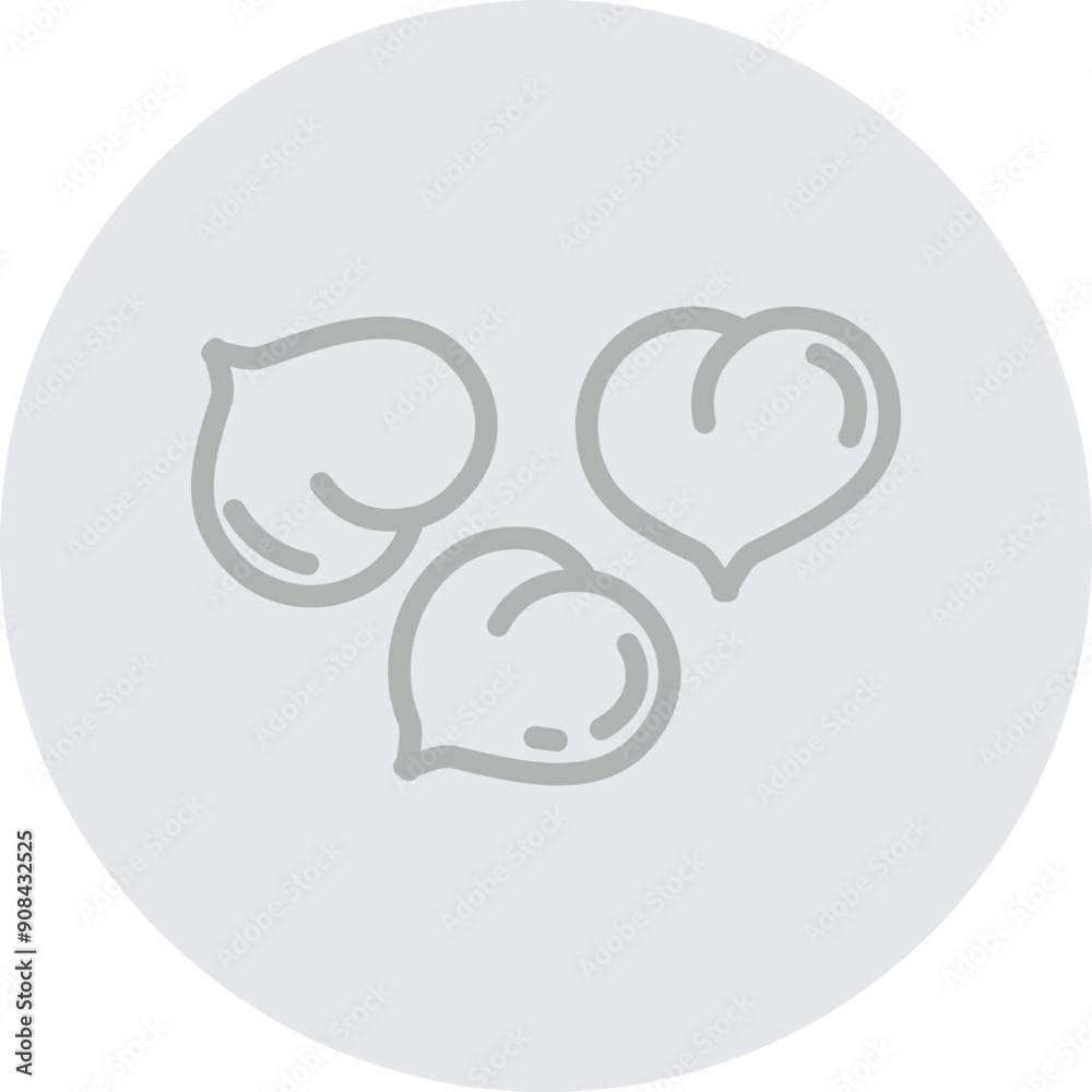 Chickpeas Vector Line Grey Circle Grey Chickpeas Vector Line Grey Circle Grey