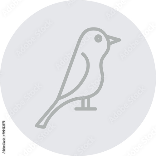 Canary Vector Line Grey Circle Grey
