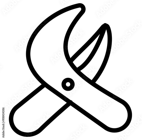 Pruners Icon in Line Style