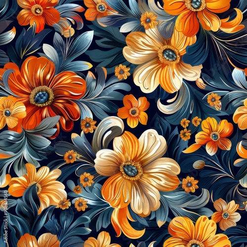 Floral Pattern in Warm Colors