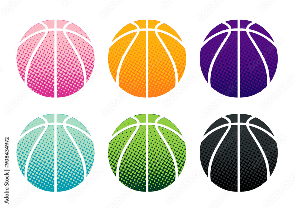 basketball halftone set
