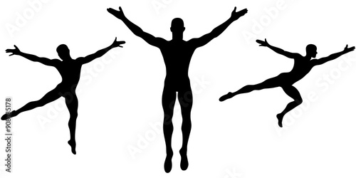 Dynamic Male Gymnast Silhouettes: Perfect for Sports Art and Apparel