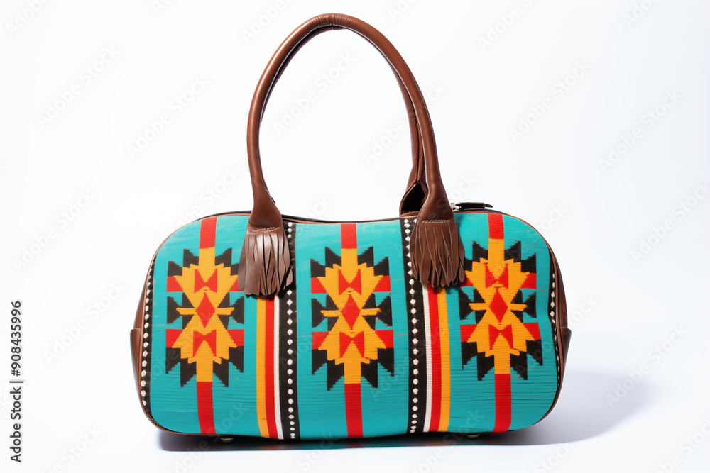 A Navajo-pattern barrel bag on an isolated background (1) A Navajo-pattern barrel bag on an isolated background (1)