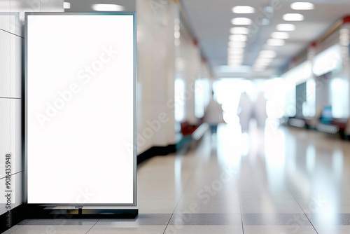 Modern Blank Signboard in Bright Contemporary Medical Facility