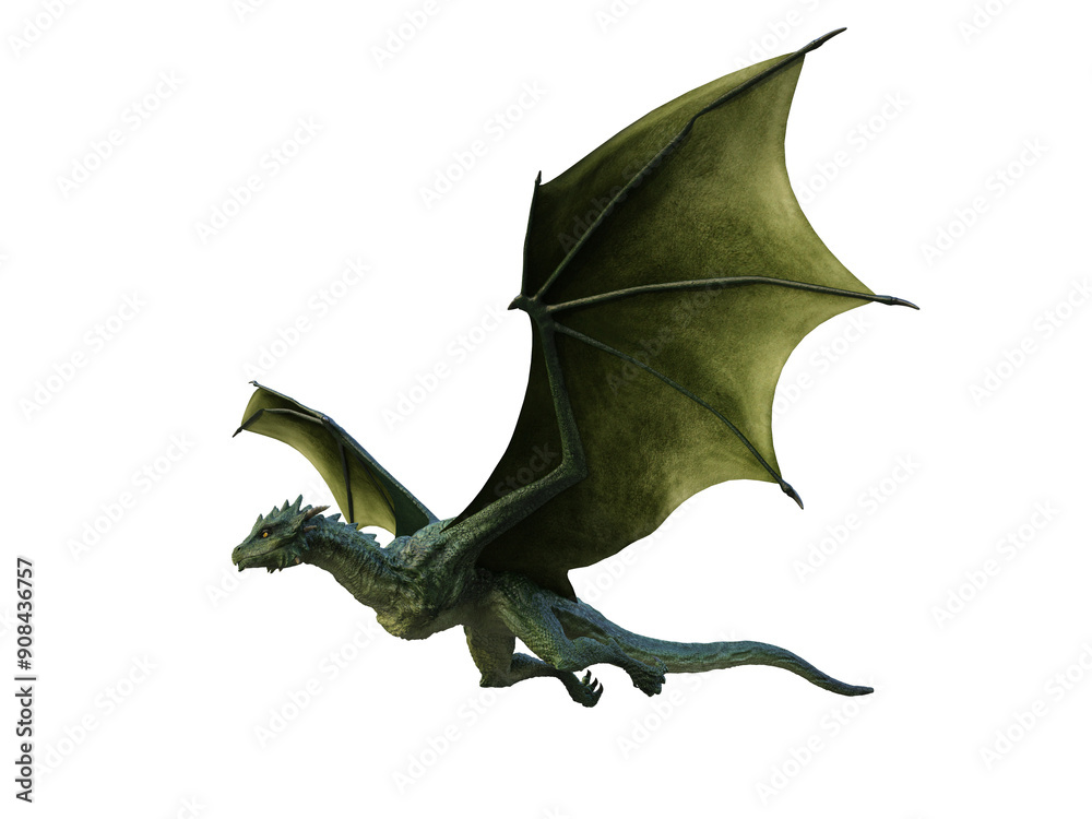 3d rendering dragon wyvern green fantasy creature 3d rendering dragon wyvern green fantasy creature