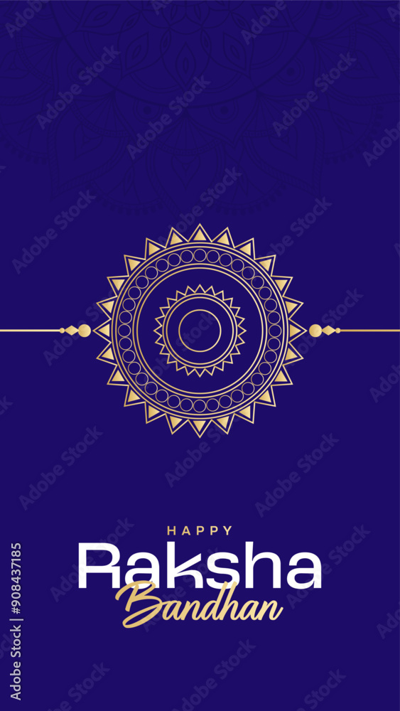 Fototapeta premium Happy Raksha Bandhan Social Media Post, Banner, Poster, Greeting Card, Template Sale Banner for Brother and Sister Bond Celebration Illustration