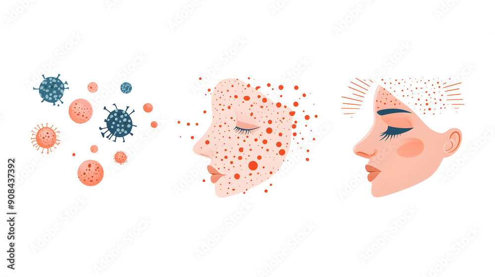 illustrations differentiating between chronic skin conditions and acute ...