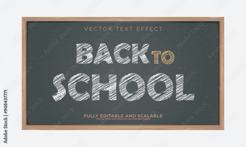 back to school chalk on blackboard background editable text effect