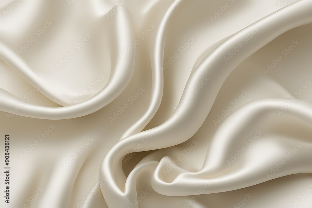 A classic ivory silk fabric with a refined creamy sheen, Ai Generated A classic ivory silk fabric with a refined creamy sheen, Ai Generated