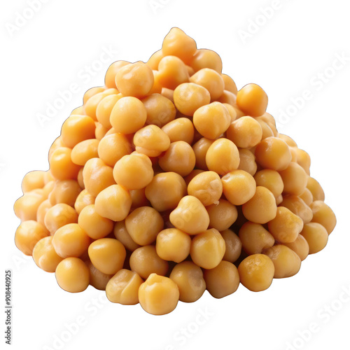 Pile of boiled chickpeas isolated on transparent background