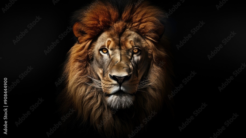 artistic lion on black background artistic lion on black background