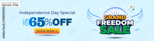Independenc day of India freedom festival celebration and offer banner background.