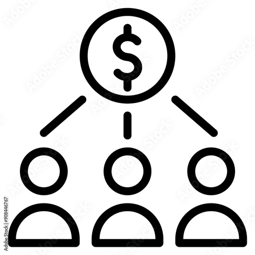 Crowdfunding Icon in Line Style