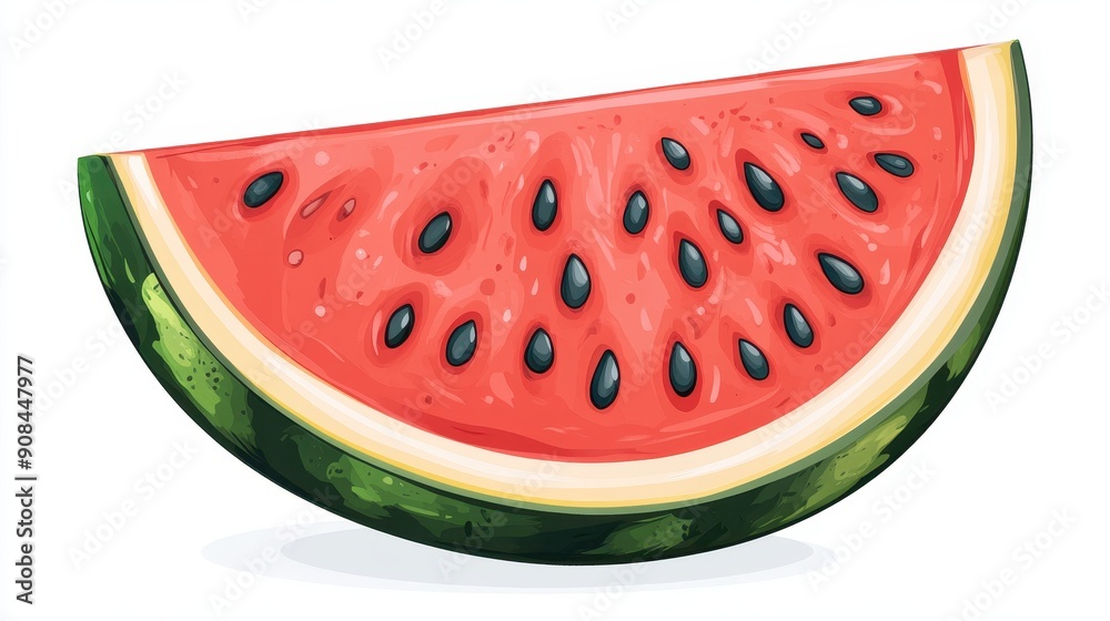 A sweet watermelon clipart, fruit element, vector illustration, vibrant colors, isolated on white background A sweet watermelon clipart, fruit element, vector illustration, vibrant colors, isolated on white background