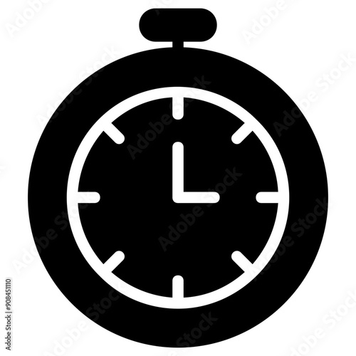Chronometer Icon in Solid Style