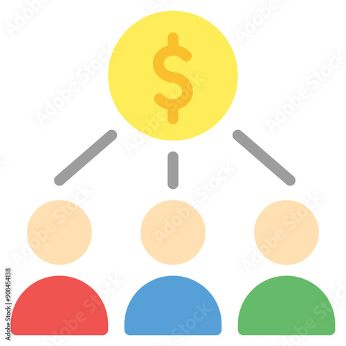 Crowdfunding Icon in Flat Style