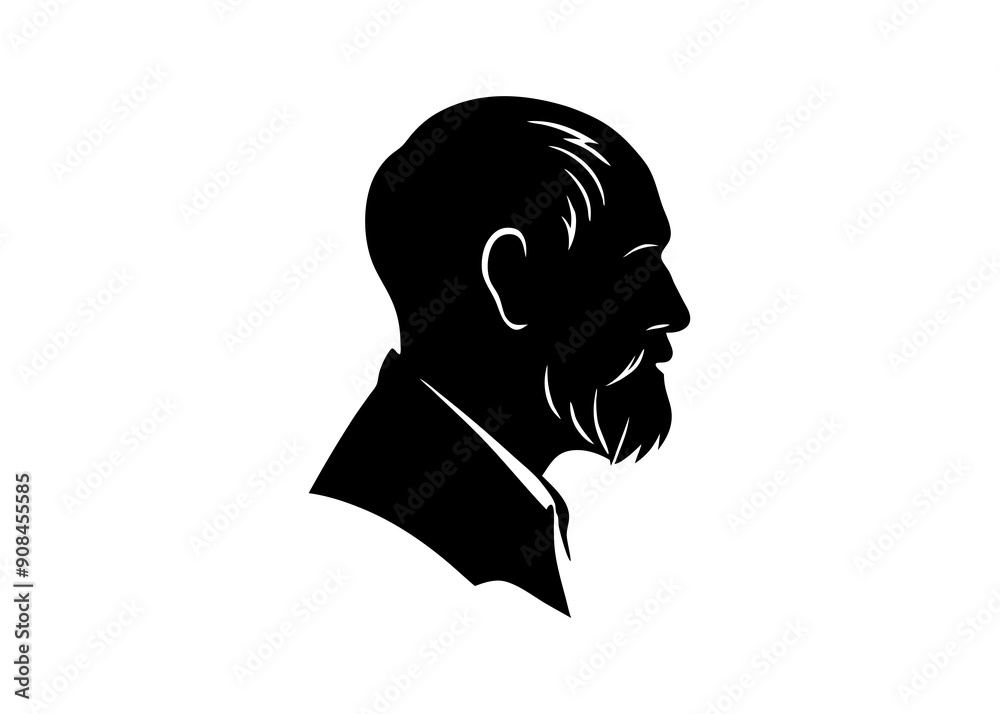 Classic and Modern Old Man Profile Silhouettes for Artwork and Graphics