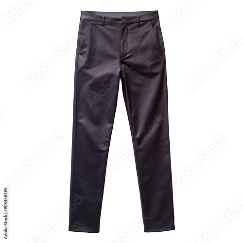 Sleek black pants isolated on transparent background