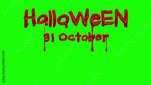 A spooky red title drenched in blood on a black background. Perfect for Halloween, it creates a scary and eerie atmosphere, ideal for haunted houses, horror events, parties, or spooky-themed projects.