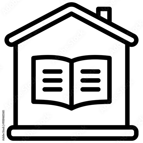 Homeschooling Icon in Line Style