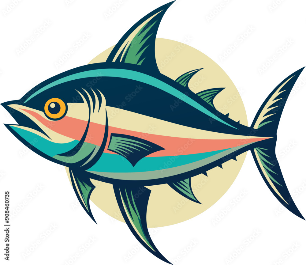 Yellowfin tuna silhouette. Vector illustration EPS Yellowfin tuna silhouette. Vector illustration EPS