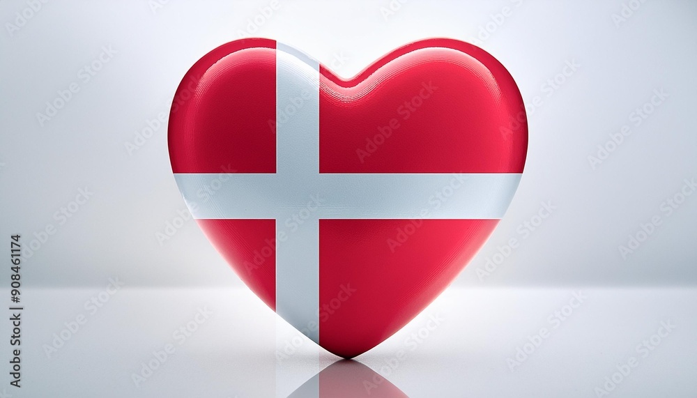 Obraz premium DENMARK FLAG IN LOVE