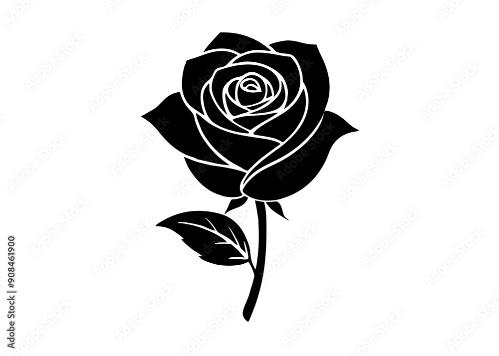 Rose Silhouettes and Botanical Art: Classic Black and White Illustrations Rose Silhouettes and Botanical Art: Classic Black and White Illustrations