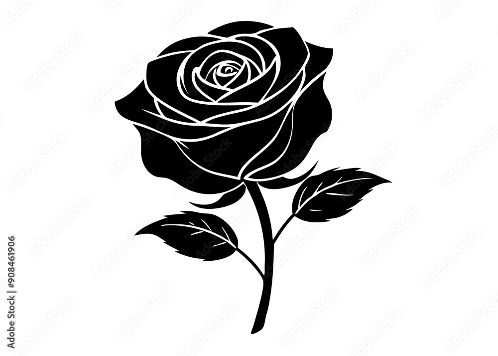 Rose Silhouettes and Botanical Art: Classic Black and White Illustrations Rose Silhouettes and Botanical Art: Classic Black and White Illustrations
