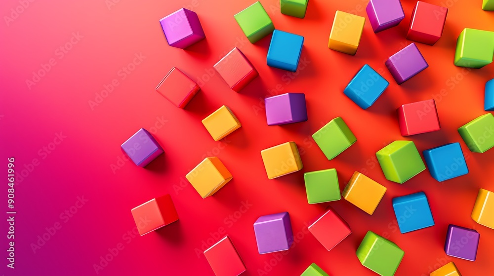 bright children cubes for the game isolated on colorful background bright children cubes for the game isolated on colorful background