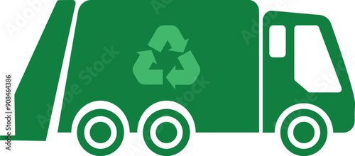 Garbage truck icon. Garbage car recycle sign. Recycle truck symbol. flat style.