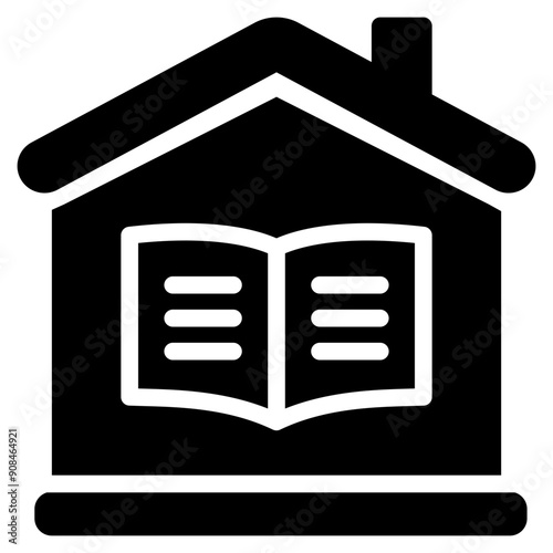 Homeschooling Icon in Solid Style