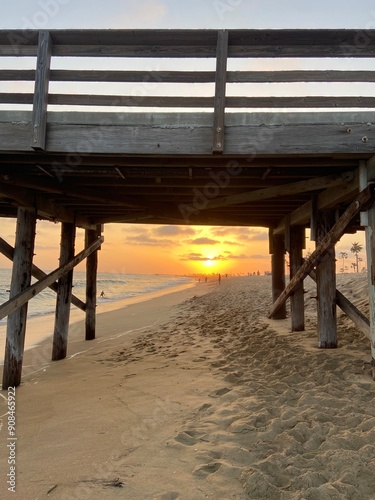 sunset in california through the pier 